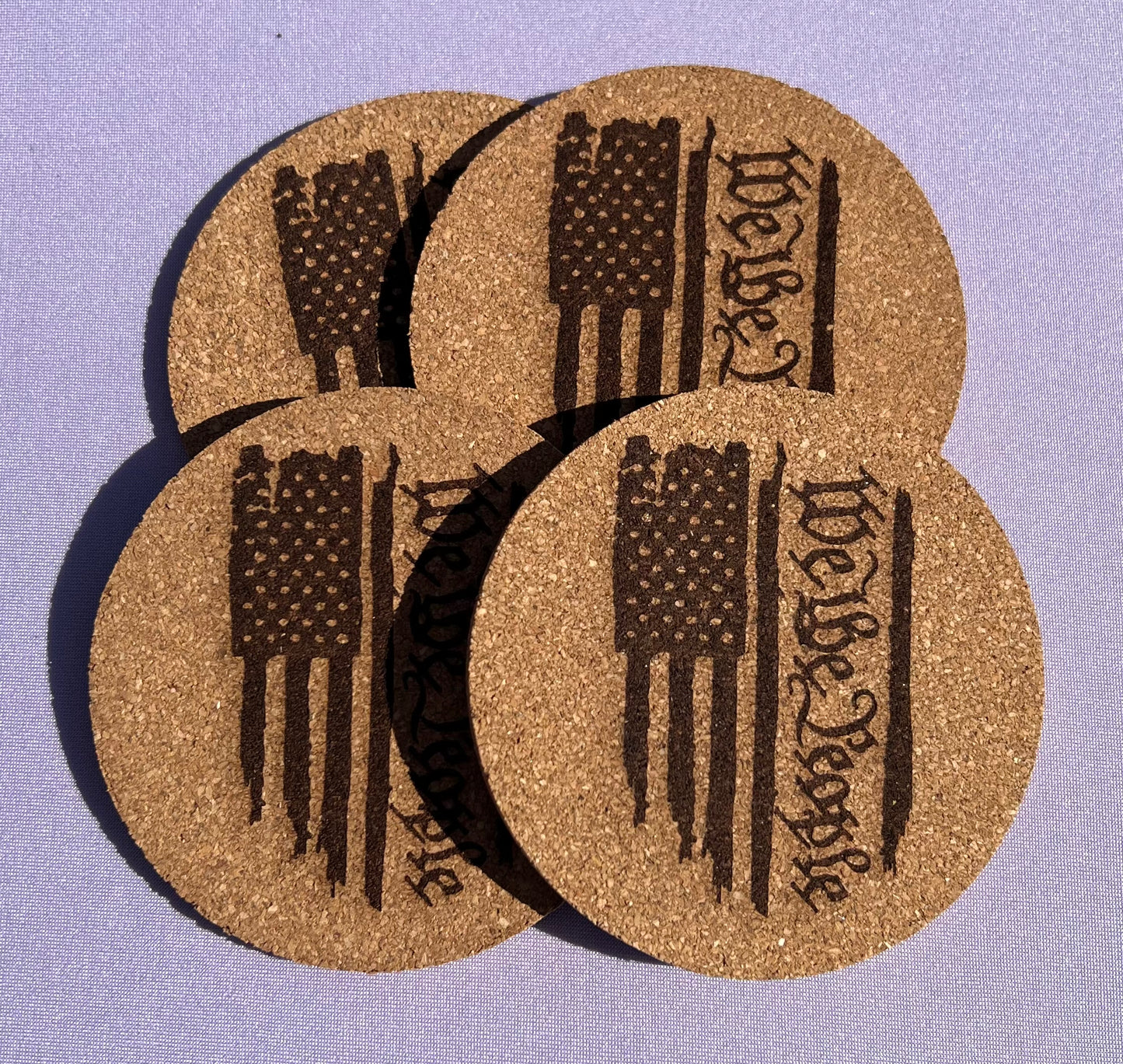 We The People Cork Coasters