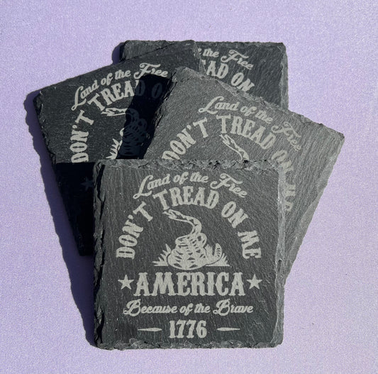 Slate Don’t Tread On Me Coasters